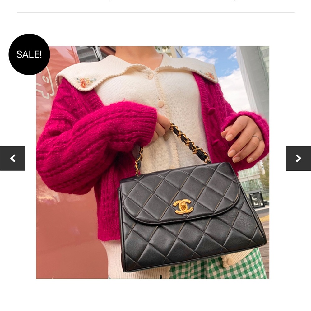 Chanel black quilted lamskin cc flap bag